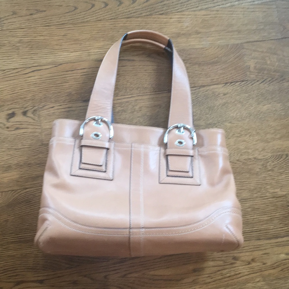 EUC tan leather coach satchel